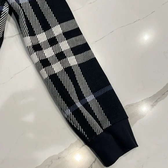 Mens Burberry Ferryfield Checks Hoodie sz L Navy blue/white